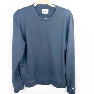 Pact Organic cotton men's black stretch pullover sweatshirt side zip pocket M